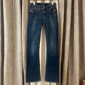 Silver Fluid Denim Jeans - Suki